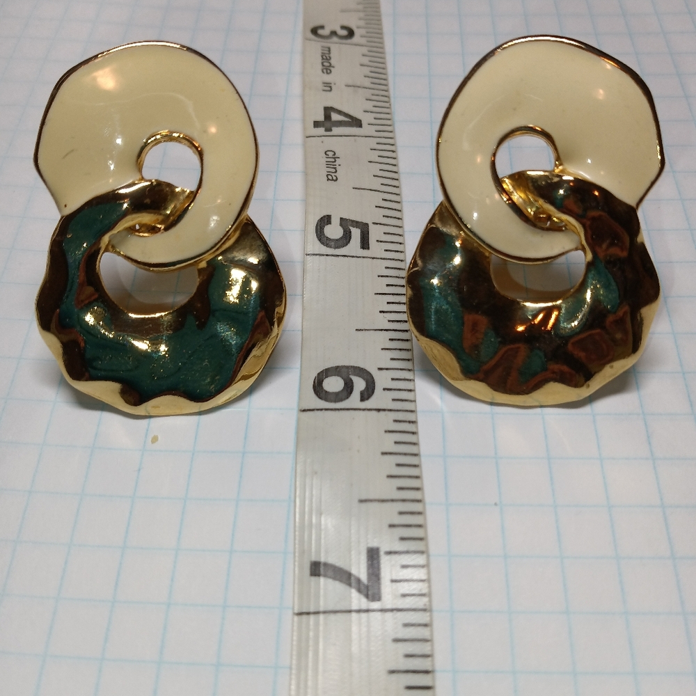 Goldstone,clip-on, vintage earrings
